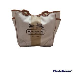 Coach Canvas Limited Edition  Bleecker Heritage Stripe Tote